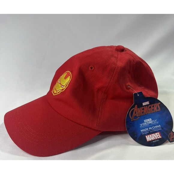 Culturefly Marvel Avengers Ironman Red Strap Back Hat New - Picture 2 of 9